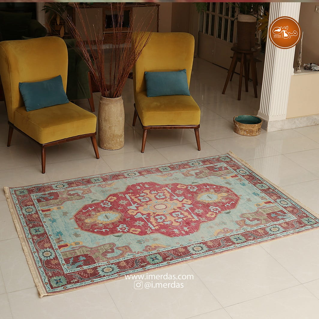 فرش کهنه نما کد 10841 زمینه تمام رنگ